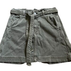 American Eagle Skirt Womens Green Denim Belted Mini Above knee